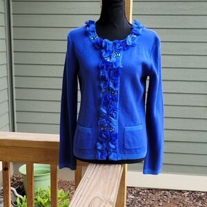 Tribeca blue embellished Cardigan sz S